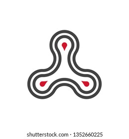 Three Arms Trio Triangle Connection Shape Symbol