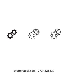 Three arrangements of gears two three and four gears shown in black lines