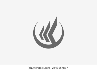 Tres flechas en negrita en el logotipo del círculo