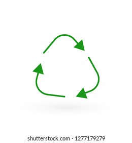 three arrow in circle refresh or recycle symbol, vector illustration isolated on white background.