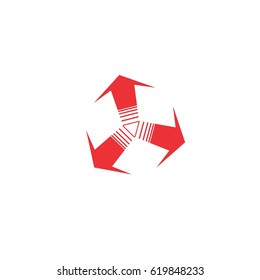 three Arrow divergent direction design logo vector