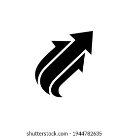 Three up arrow flat logo template ready for use