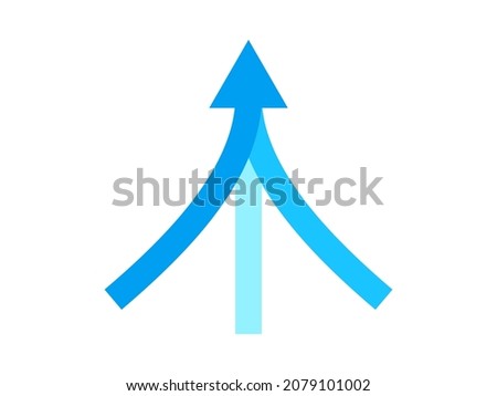 Three arrow merging icon. Clipart image isolated on white background