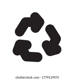 three arrows around icon over white background, silhouette style, vector illustration