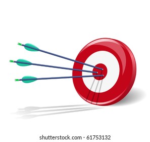 Three arrows in the center of target