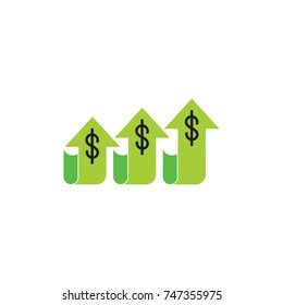 three arrows chart with money symbol