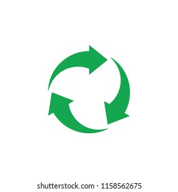 three arrows in circle green logo vector