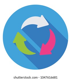 
Three arrows in a circle, recycling sign

