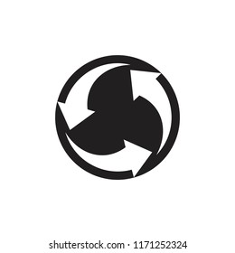three arrows circle symbol vector