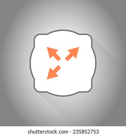 Three arrows. Direction sign. Flat Design Style. Made in vector