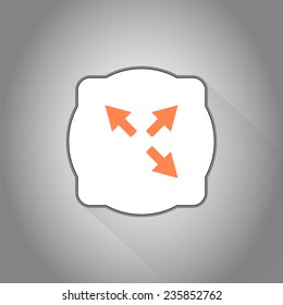 Three arrows. Direction sign. Flat Design Style. Made in vector