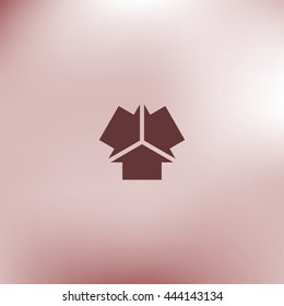 Three arrows facing each other stock vector icon illustration