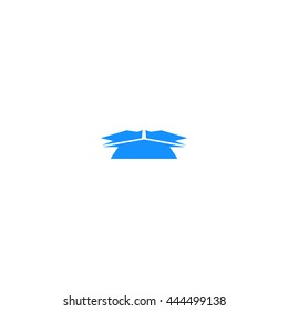 Three arrows facing each other stock vector icon illustration