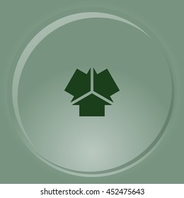 Three arrows facing each other stock vector icon illustration