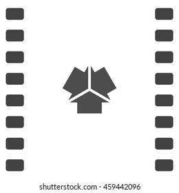 Three arrows facing each other stock vector icon illustration