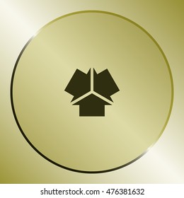 Three arrows facing each other stock vector icon illustration