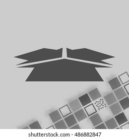 Three arrows facing each other stock vector icon illustration
