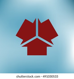 Three arrows facing each other stock vector icon illustration