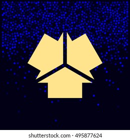 Three arrows facing each other stock vector icon illustration