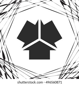 Three arrows facing each other stock vector icon illustration