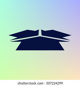 Three arrows facing each other stock vector icon illustration