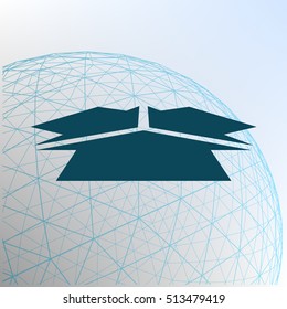 Three arrows facing each other stock vector icon illustration