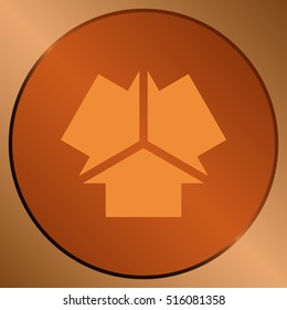 Three arrows facing each other stock vector icon illustration