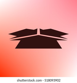 Three arrows facing each other stock vector icon illustration