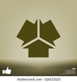 Three arrows facing each other stock vector icon illustration