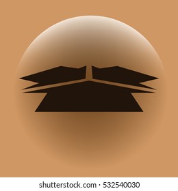 Three arrows facing each other stock vector icon illustration
