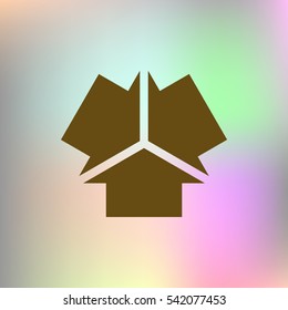 Three arrows facing each other stock vector icon illustration