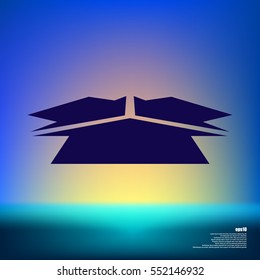 Three arrows facing each other stock vector icon illustration
