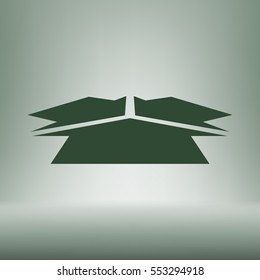 Three arrows facing each other stock vector icon illustration