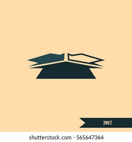 Three arrows facing each other stock vector icon illustration