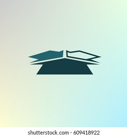 Three arrows facing each other stock vector icon illustration