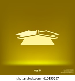 Three arrows facing each other stock vector icon illustration