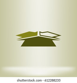 Three arrows facing each other stock vector icon illustration