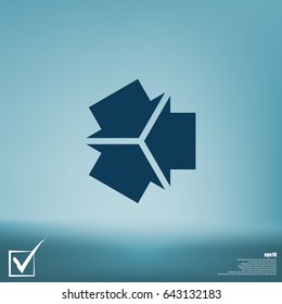 Three arrows facing each other stock vector icon illustration