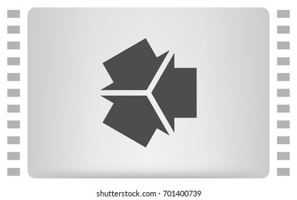 Three arrows facing each other stock vector icon illustration