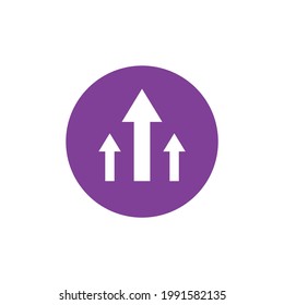 three arrows up icon in circle