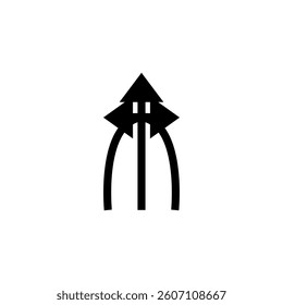 Three arrows icon. Growth direction symbol. Business progress vector. Success path illustration.