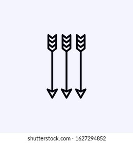 Three arrows icon isolated on white background