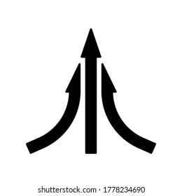 three arrows icon symbol vector on white background