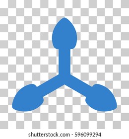 Three Arrows icon. Vector illustration style is flat iconic symbol, cobalt color, transparent background. Designed for web and software interfaces.