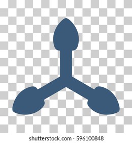 Three Arrows icon. Vector illustration style is flat iconic symbol, blue color, transparent background. Designed for web and software interfaces.