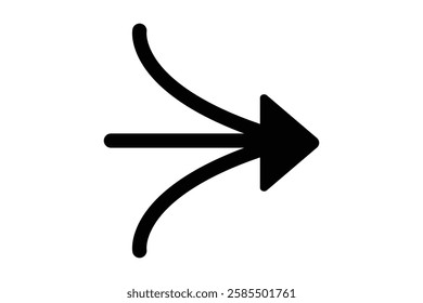 Three arrows joined. Data Integration or merging concept