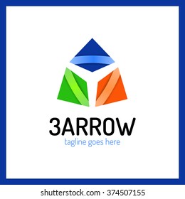 Three Arrows Logo. Color and shadow