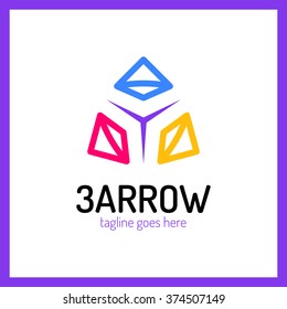 Three Arrows Logo. Colorful