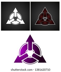 Three arrows logo design. This logo is a combination of three arrows