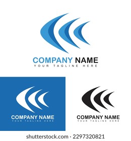 Three arrows logo icon design template, vector illustration